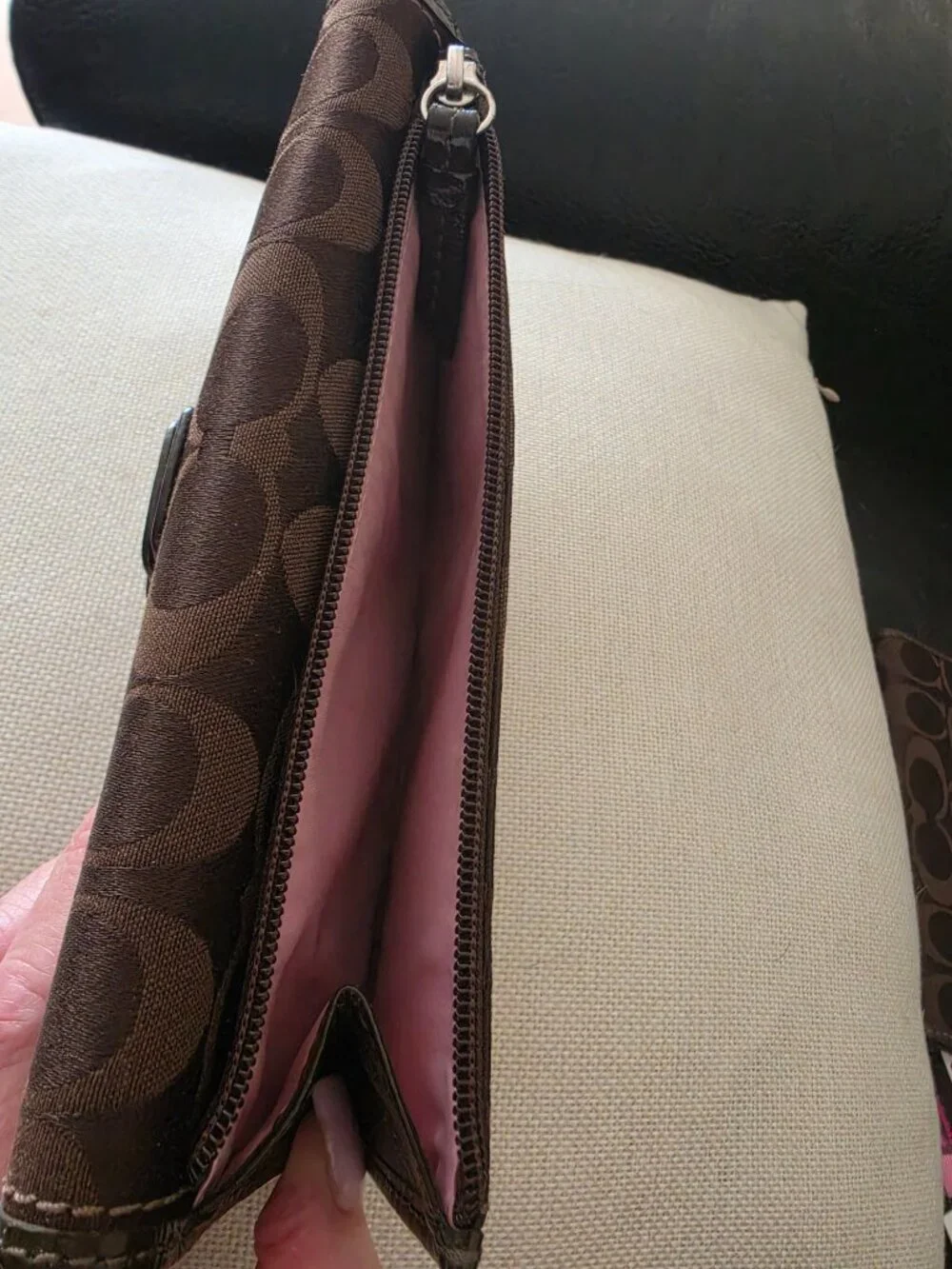Coach Signature Brown Buckle Wallet